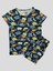 Erkek Çocuk %100 Pamuklu Dinozor Desenli Lacivert Kısa Kollu Şortlu Pijama Takımı 2