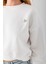 Kadın Bisiklet Yaka Kelebek Aksesuarlı 3ip Crop Sweatshirt Beyaz - 2670 7