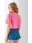 Kadın Bisiklet Yaka %100 Pamuk Basic Crop T-Shirt Pembe - 925007 8