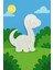 Uzun Boy Dino Figür Boyama Seti – 4 Renk Boya + 1 Fırça | Çocuk Eğitici Hobi Plakası (12 Cm) 1