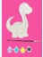 Uzun Boy Dino Figür Boyama Seti – 4 Renk Boya + 1 Fırça | Çocuk Eğitici Hobi Plakası (12 Cm) 2