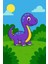 Uzun Boy Dino Figür Boyama Seti – 4 Renk Boya + 1 Fırça | Çocuk Eğitici Hobi Plakası (12 Cm) 3