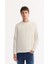 Erkek Ekru Bisiklet Yaka Pamuklu Bi-Stretch Baskılı Regular Fit Sweatshirt A52Y1247 1