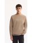Erkek Vizon Bisiklet Yaka Pamuklu Bi-Stretch Baskılı Regular Fit Sweatshirt A52Y1289 1