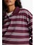 Relax Fit Polo Yaka Çizgili Sweatshirt 5