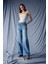 Wide Leg Yüksek Bel Uzun Jean Yıkamalı Pantolon F5523AX25AU 2