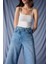 Wide Leg Yüksek Bel Uzun Jean Yıkamalı Pantolon F5523AX25AU 3