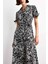 Desenli Kısa Kollu Midi Elbise G0731AX25SM 5