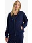 Relax Fit Kapüşonlu Basic Düz Kalın Fermuarlı Sweatshirt C1809AX25AU 4