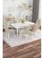 Mona Beyaz Mermer 80X132 Açılabilir Mdf Masa Yemek Odası Takımı, Mutfak Takımı 6 Adet Sandalye 1