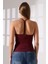 Slim Fit Dar Kesim Arkadan Askılı U Yaka Askılı Basic Body Kadın Atlet 22064 Bordo 4