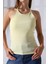 Slim Fit Dar Kesim Arkadan Askılı U Yaka Askılı Basic Body Kadın Atlet 22064 Açık Sarı 2
