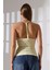 Slim Fit Dar Kesim Arkadan Askılı U Yaka Askılı Basic Body Kadın Atlet 22064 Açık Sarı 4