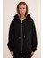 Basic Fermuarlı Kapüşonlu Oversize Sweatshirt 6