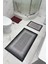Bathroom Desenli Eko Banyo Paspası, Kaymaz Taban, Makinada Yıkanabilir, Dijital Baskı 2'li Set 1