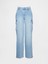 Kadın Mavi Mid Rise '90S Loose Kargo Jean Pantolon 4