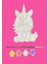 Tatlı Unicorn Figür Boyama Seti – 4 Renk Boya + 1 Fırça | Çocuk Eğitici Hobi Plakası(12 Cm) 2