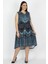 Kadın Petrol Arka Robası Dantel Bel Kısmı Lastikli Elbise 65N27924 1