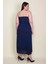 Kadın Lacivert Etek Ucu Dantel Göğüs Kısmı Gipe Lastikli Elbise 65N26128 4