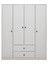 Kalinsta 4 Kapaklı Gardırop - Beyaz 3
