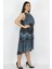 Kadın Petrol Arka Robası Dantel Bel Kısmı Lastikli Elbise 65N27924 3