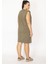Kadın Haki Pamuklu Kumaş Omuzları Vatkalı Spor Elbise 65N29430 4