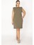Kadın Haki Pamuklu Kumaş Omuzları Vatkalı Spor Elbise 65N29430 5