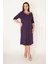 Kadın Mor Yakası Tül ve Dantel Detaylı Elbise 1