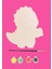 Sevimli Dino Figür Boyama Seti – 4 Renk Boya + 1 Fırça | Çocuk Eğitici Hobi Plakası (12 Cm) 2