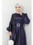 Kadın Giyim Abiye Moda Kemeri Taşlı Uzun Tesettür Saten Abiye Elbise 2753 5