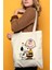 Snoopy Charlie Brown %100 Pamuk Bez Omuz Çantası 1