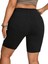 Kadın Büyük Beden Siyah, Yüksek Bel, Paça Pis Kesim, 5 Cep Kot Şort 65N39028 2