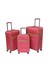Wordrobe Raflı 4 Teker Çekçekli Kırmızı 3'lü Set Valiz 2