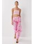 Desenli Yırtmaçlı Viskon Pantolon LFZ0008 Pembe 2