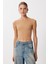 2’li Paket Basic Fitilli Örme Crop Bluz LMX0123 Bisküvi Koyu Mavi 5