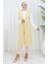 Sade Ince Basic Uzun Yelek Kadın Yelek Büyük Beden Yelek 8763-05 Açık Sarı 1