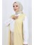 Sade Ince Basic Uzun Yelek Kadın Yelek Büyük Beden Yelek 8763-05 Açık Sarı 4