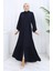 Medine Ipeği Büzgülü Ferace 6277-02 Lacivert 1