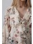 Soonaksesuar Volanlı Çiçek Desen Şifon Gömlek - Krem 3