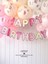 Happy Birthday Yazısı Pembe Tema Mini Parti Seti Doğum Günü Balon Zinciri Kelebek Tema Doğum Günü Süsü 3