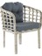 Kartepe 2 1 1 Rattan Bahçe Balkon Mutfak Takımı,Bal Köpüğü Rattan/Koyu Gri Kumaş 4