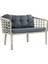 Kartepe 2 1 1 Rattan Bahçe Balkon Mutfak Takımı,Bal Köpüğü Rattan/Koyu Gri Kumaş 5