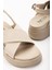 Bayan Sandalet 24422-1164 Bej Dolgu Topuk Kadın Sandalet 3