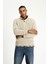 Yarım Balıkçı Yaka Regular Fit Desenli Alpaka Yünlü Triko Kazak 1