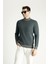 Yarım Balıkçı Yaka Slim Fit Dar Kesim Desenli Triko Kazak 1