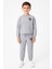 Baskılı Nakışlı Gri Melanj Renk Erkek Çocuk Eşofman Takımı 1