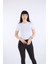 Kısa Kollu Basic Crop Tişört Beyaz 1