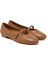 Kadın Babet 70P5 Frau Leather Ballet Flats With Strap 3
