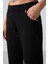 Siyah Taş Detaylı Cepli Rahat Form Klasik Paça Kadın Eşofman Altı - 94007 3