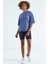 Eflatun O Yaka Baskı Detaylı Oversize Kısa Kol Kadın T-Shirt - 97263 1